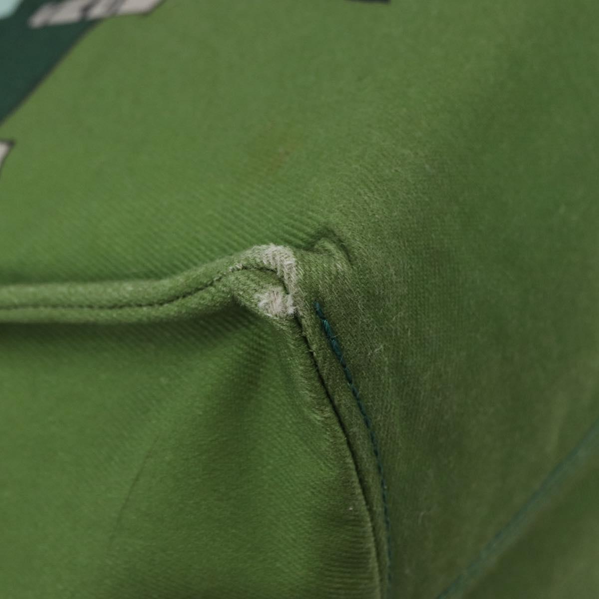 LOEWE KENPRICE cushion Tote Bag Canvas Green Brown Auth ar14130
