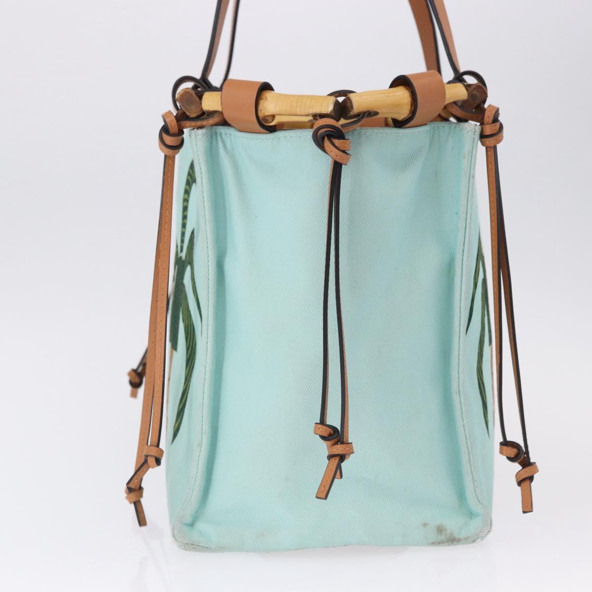 LOEWE KENPRICE cushion Tote Bag Canvas Green Brown Auth ar14130