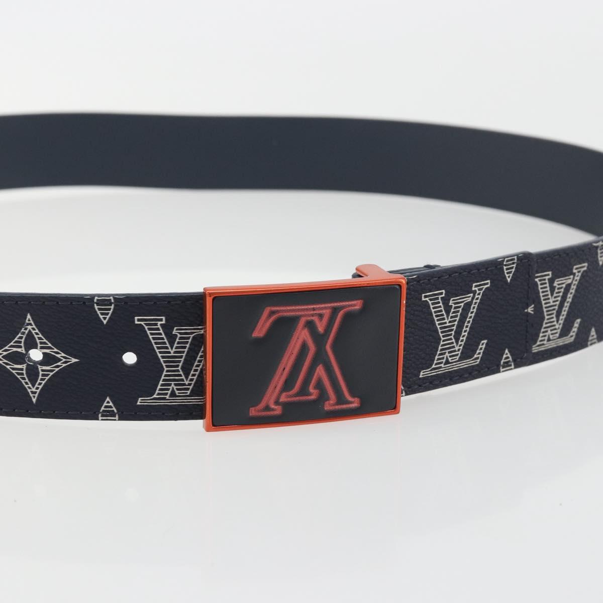 LOUIS VUITTON Monogram Ceinture Etropol Belt Navy M0049 LV Auth ar14133M