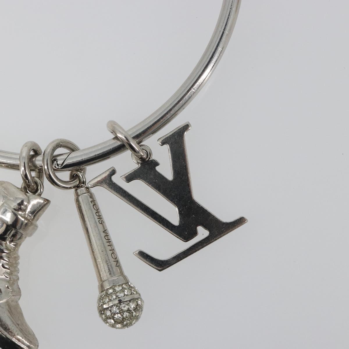LOUIS VUITTON Porte Cles Round Charm Metal Silver M68854 LV Auth ar14134M