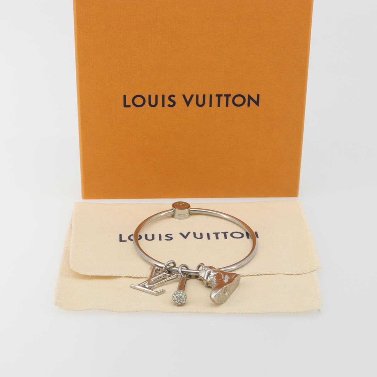 LOUIS VUITTON Porte Cles Round Charm Metal Silver M68854 LV Auth ar14134M
