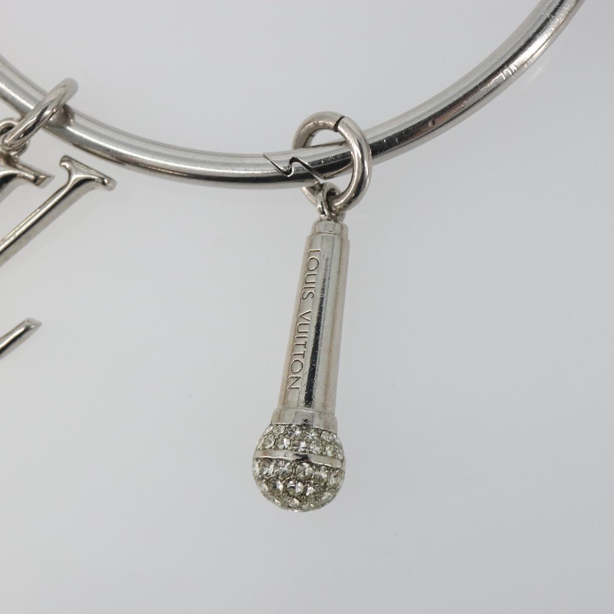 LOUIS VUITTON Porte Cles Round Charm Metal Silver M68854 LV Auth ar14134M