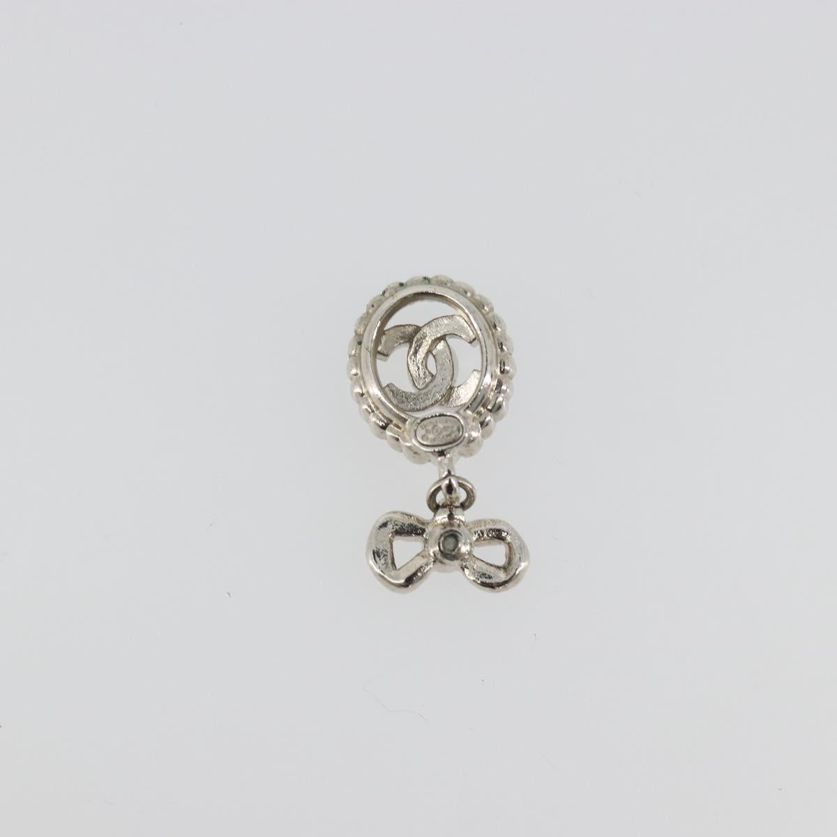 CHANEL Earring Metal Silver CC Auth ar14135