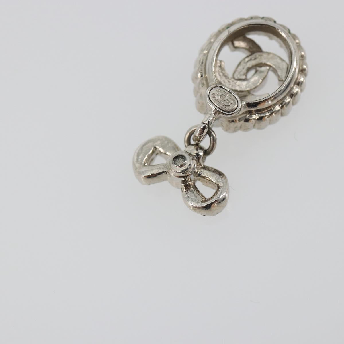CHANEL Earring Metal Silver CC Auth ar14135