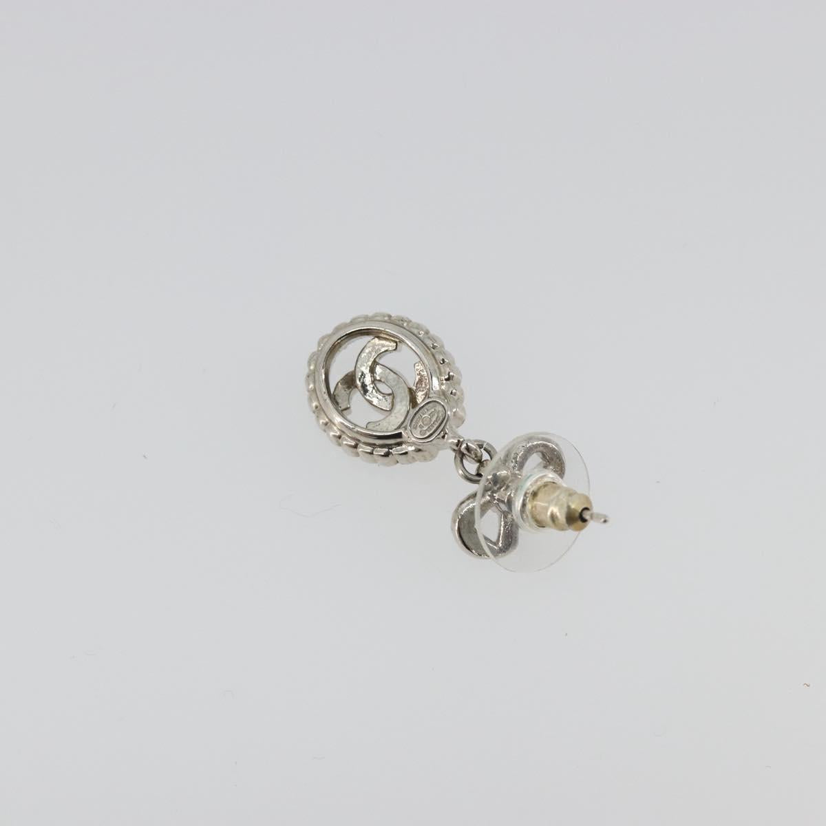 CHANEL Earring Metal Silver CC Auth ar14135