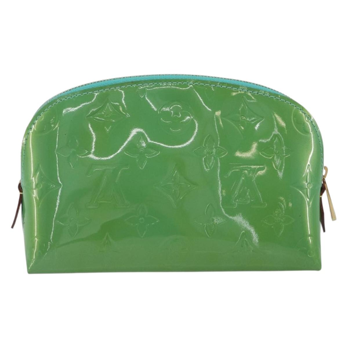 LOUIS VUITTON Monogram Vernis Pochette Cosmetic PM Blue M91747 Auth ar14136V