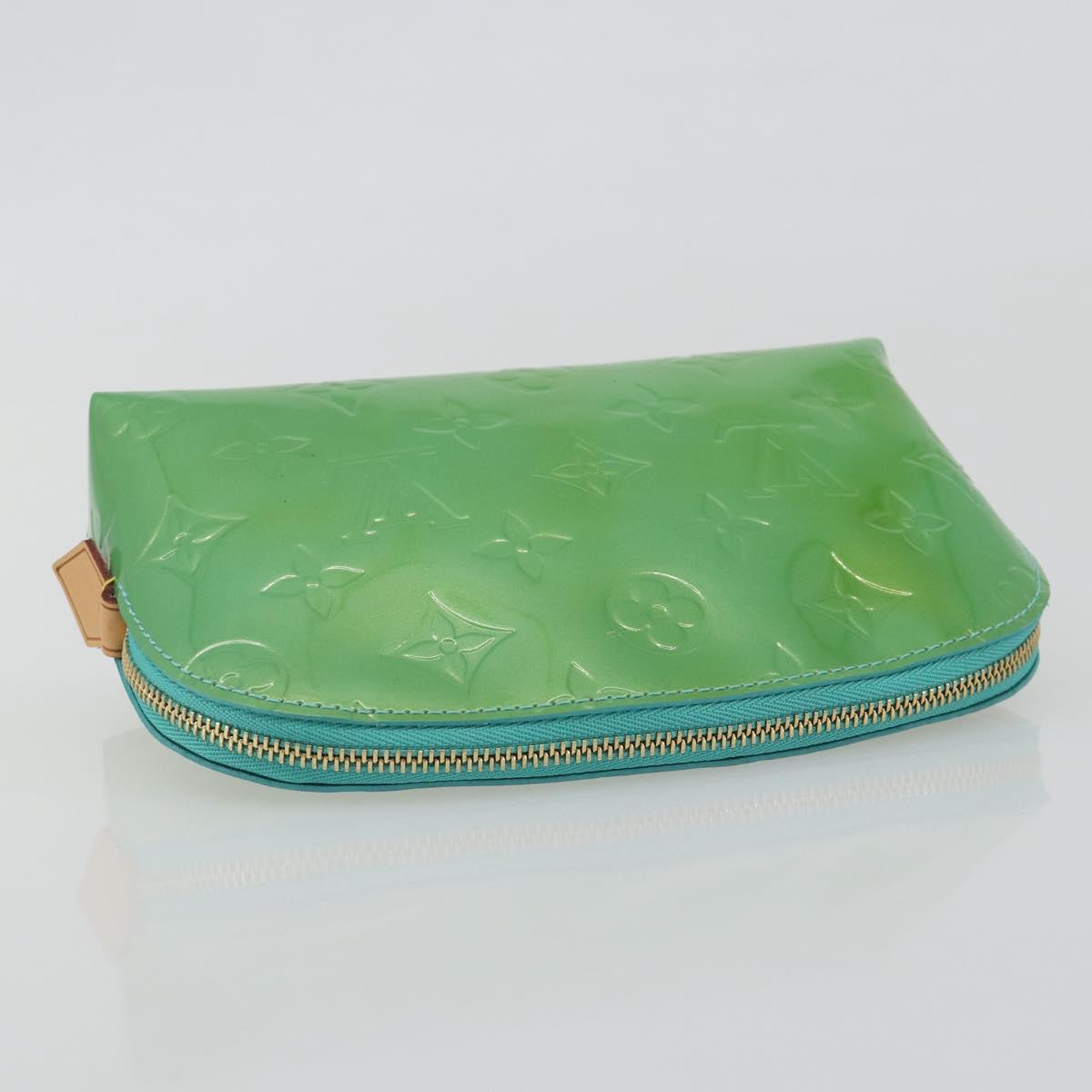 LOUIS VUITTON Monogram Vernis Pochette Cosmetic PM Blue M91747 Auth ar14136V