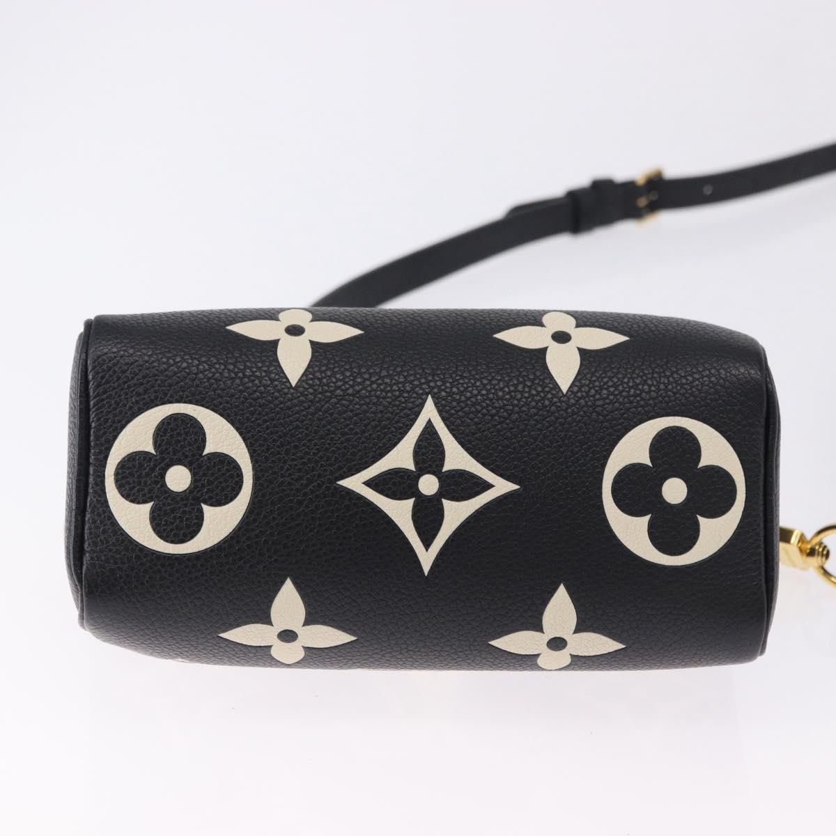 LOUIS VUITTON Monogram Empreinte Nano Speedy Bag Black M81456 LV Auth ar14137SAM