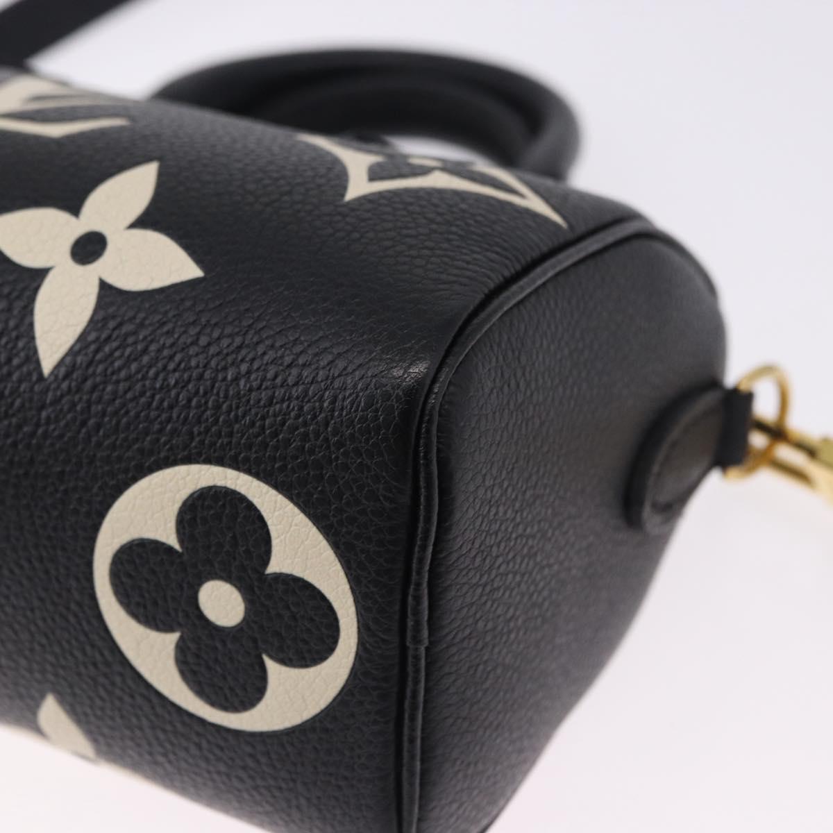 LOUIS VUITTON Monogram Empreinte Nano Speedy Bag Black M81456 LV Auth ar14137SAM