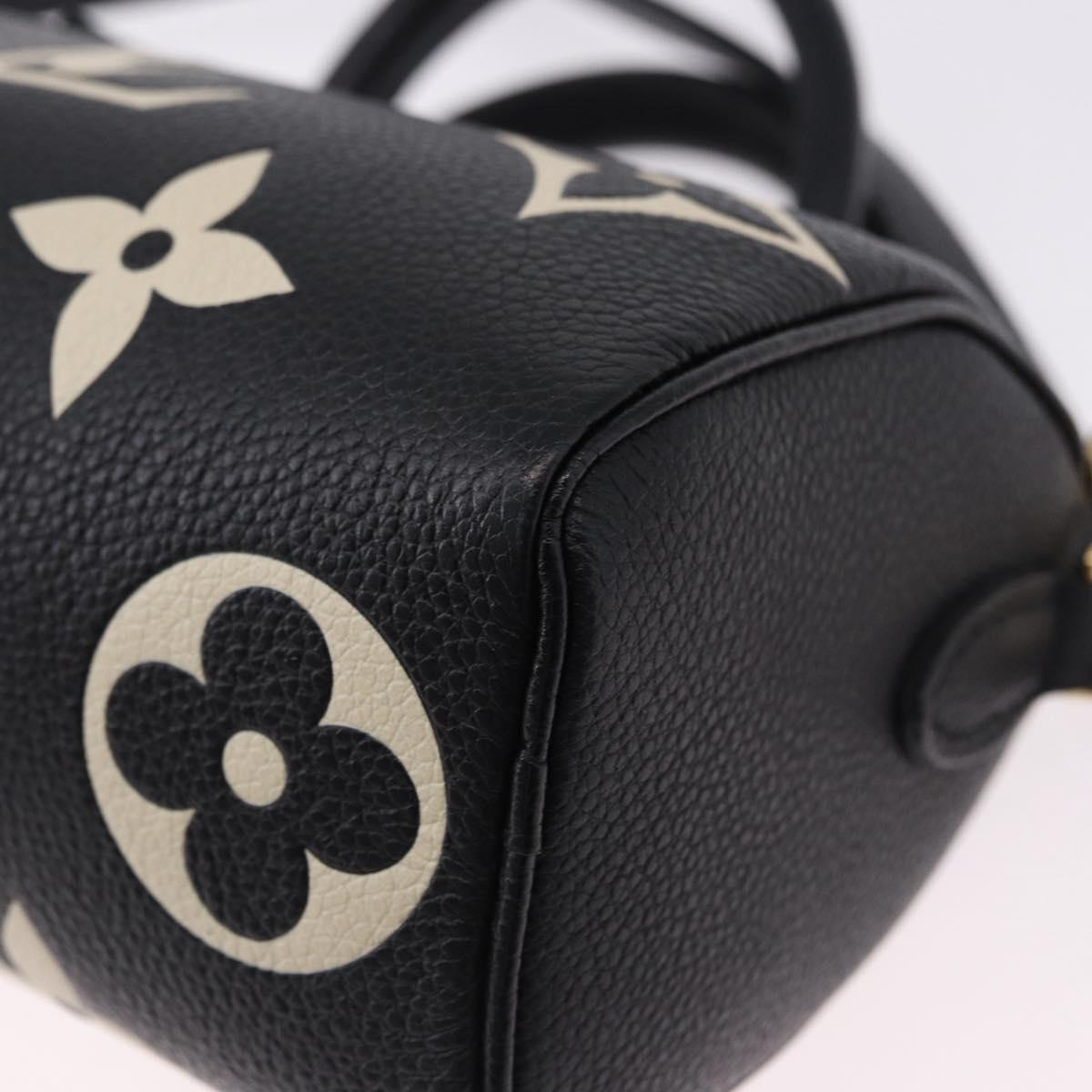 LOUIS VUITTON Monogram Empreinte Nano Speedy Bag Black M81456 LV Auth ar14137SAM