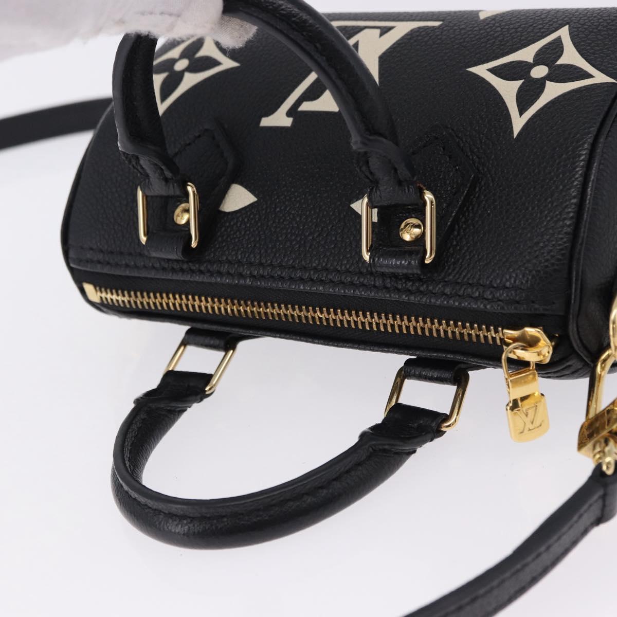 LOUIS VUITTON Monogram Empreinte Nano Speedy Bag Black M81456 LV Auth ar14137SAM