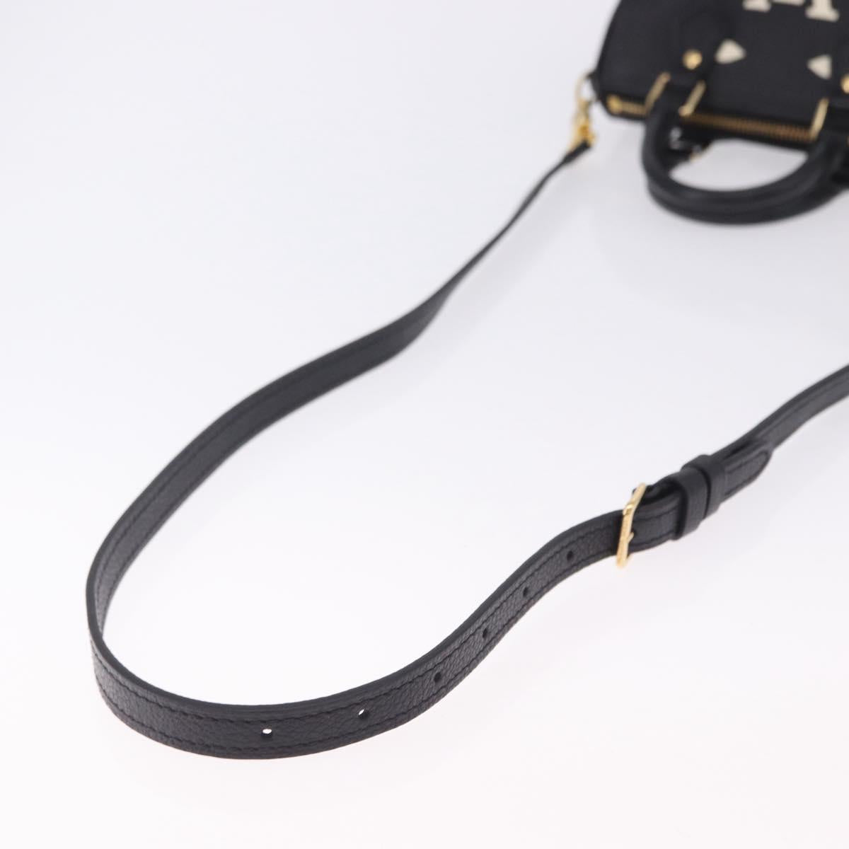LOUIS VUITTON Monogram Empreinte Nano Speedy Bag Black M81456 LV Auth ar14137SAM