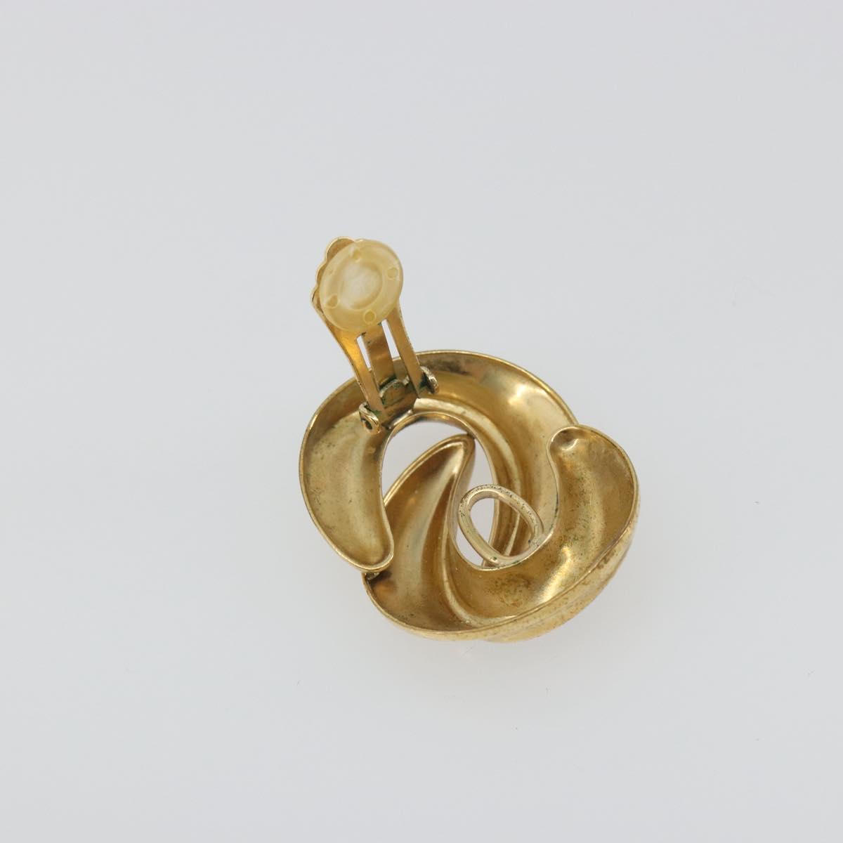 Christian Dior Earring Metal Gold Tone Auth ar14139