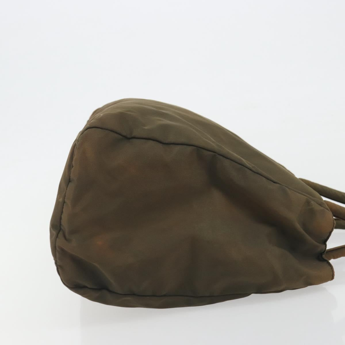 PRADA Hand Bag Nylon Green Auth ar14142