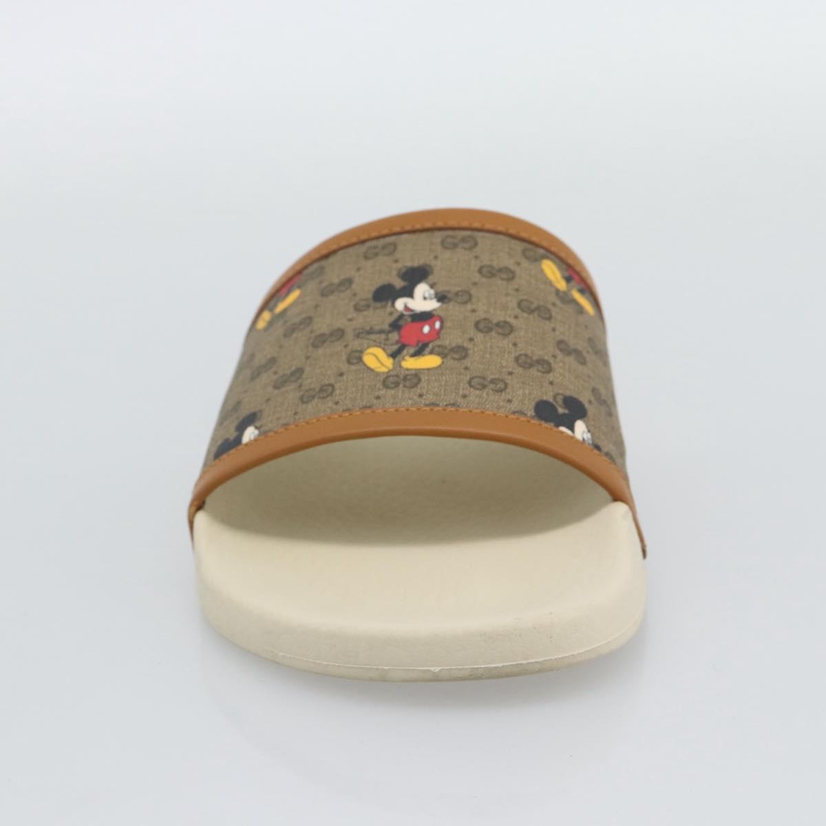 GUCCI Disney MicroGG Sandals PVC Leather Beige 603702 Auth ar14145M