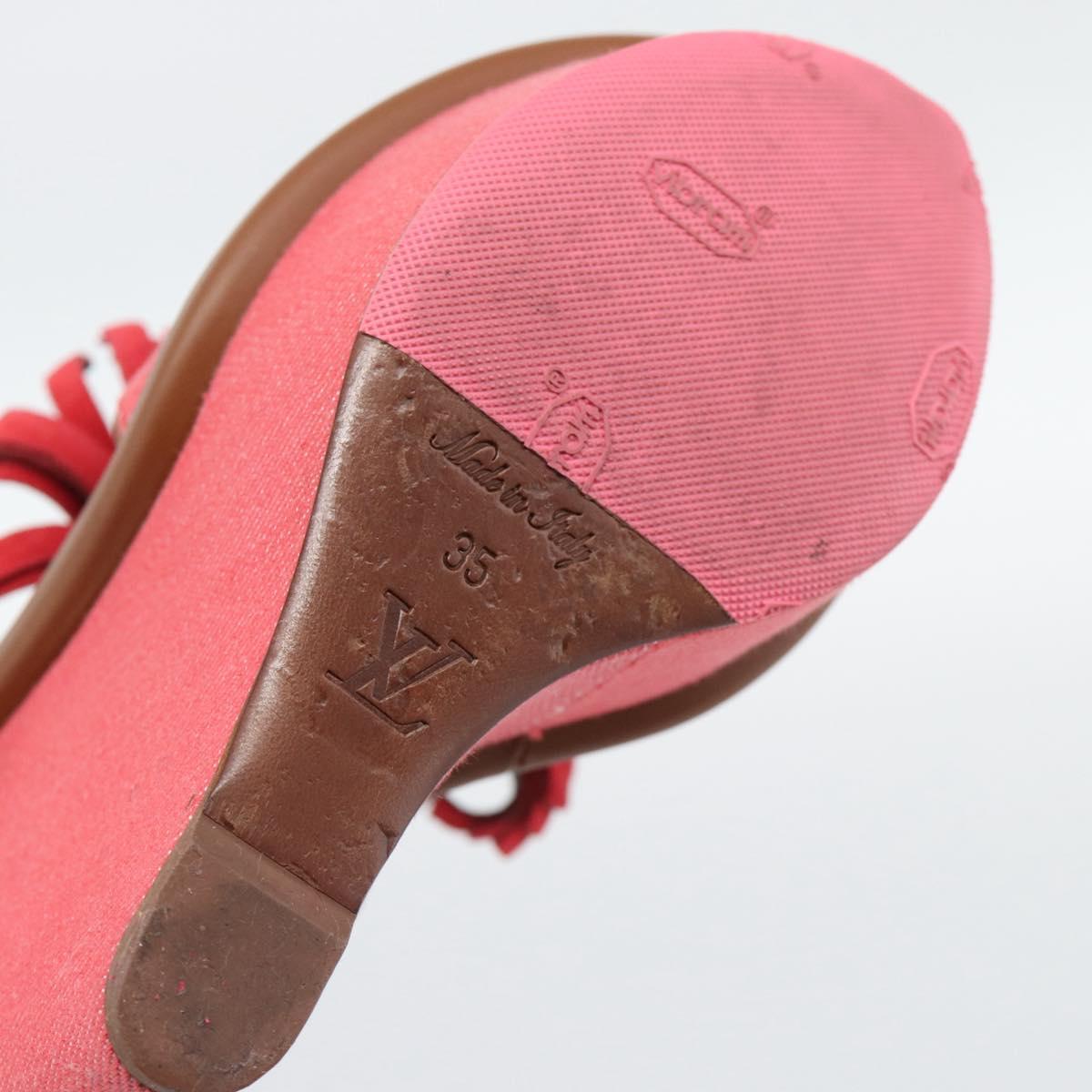LOUIS VUITTON Monogram Tassel Sandals EU35 Pink LV Auth ar14147M