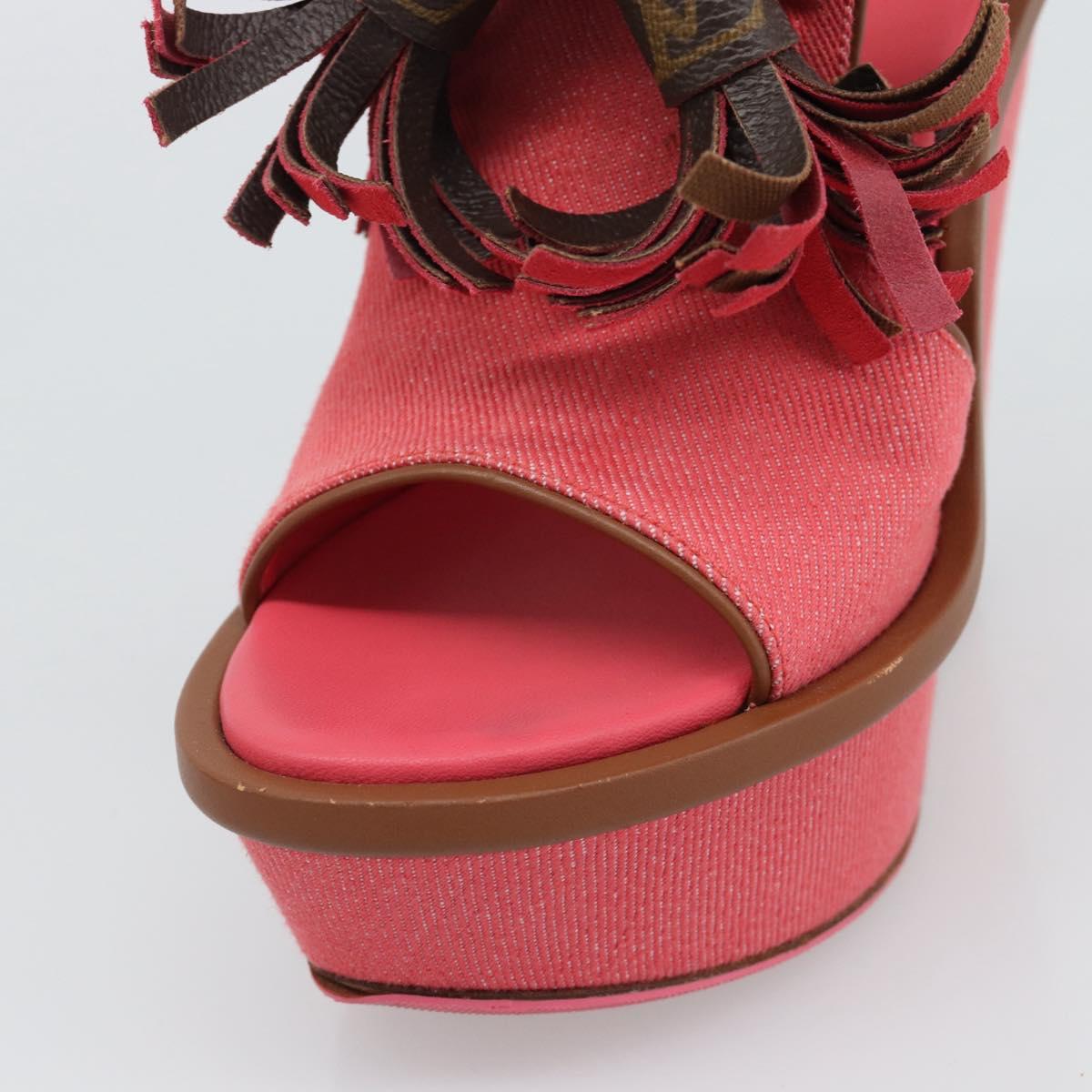 LOUIS VUITTON Monogram Tassel Sandals EU35 Pink LV Auth ar14147M