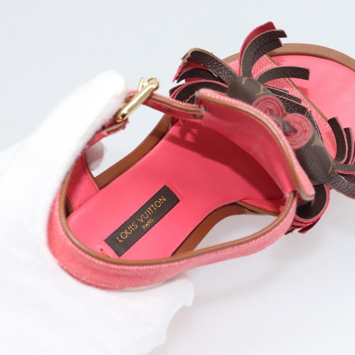 LOUIS VUITTON Monogram Tassel Sandals EU35 Pink LV Auth ar14147M