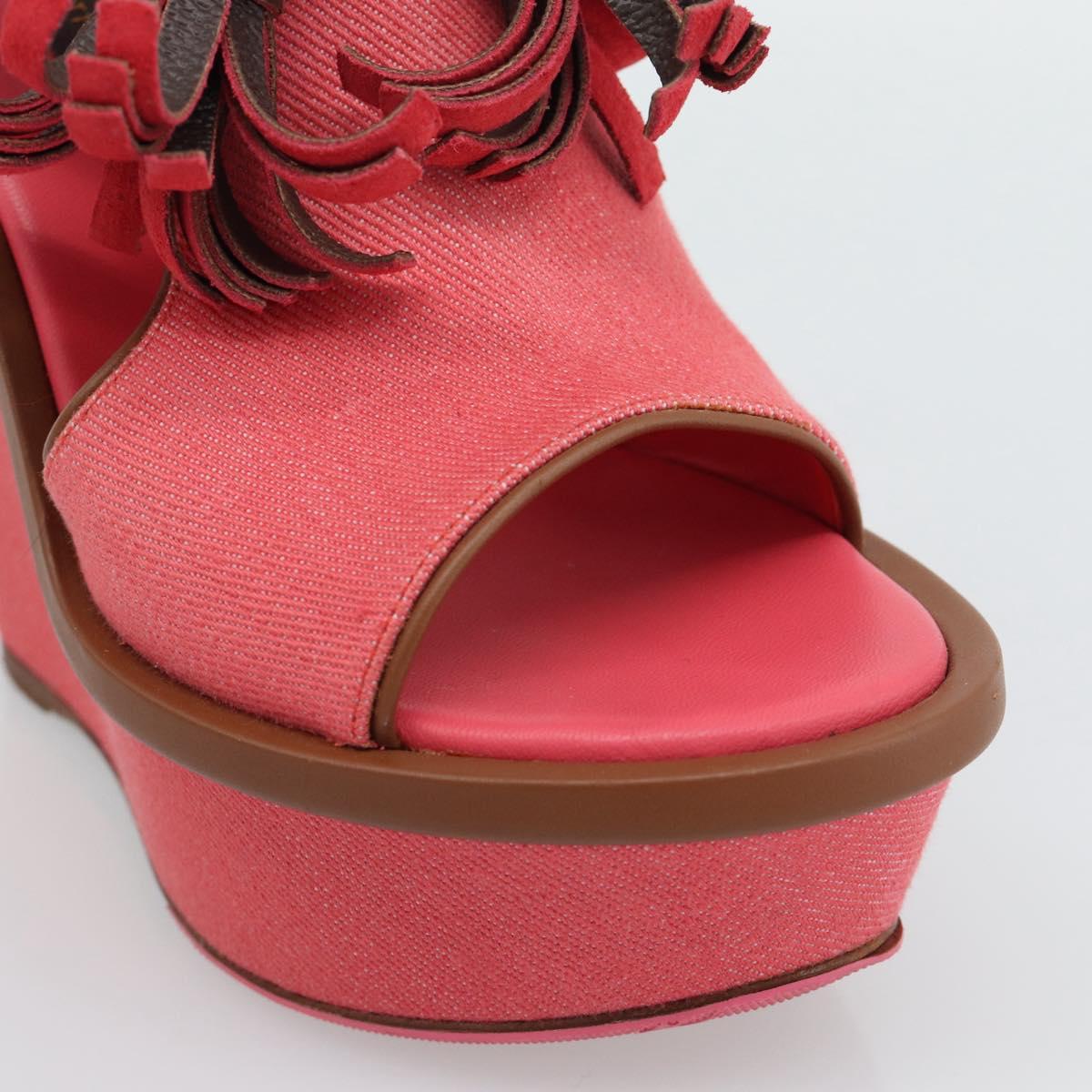 LOUIS VUITTON Monogram Tassel Sandals EU35 Pink LV Auth ar14147M