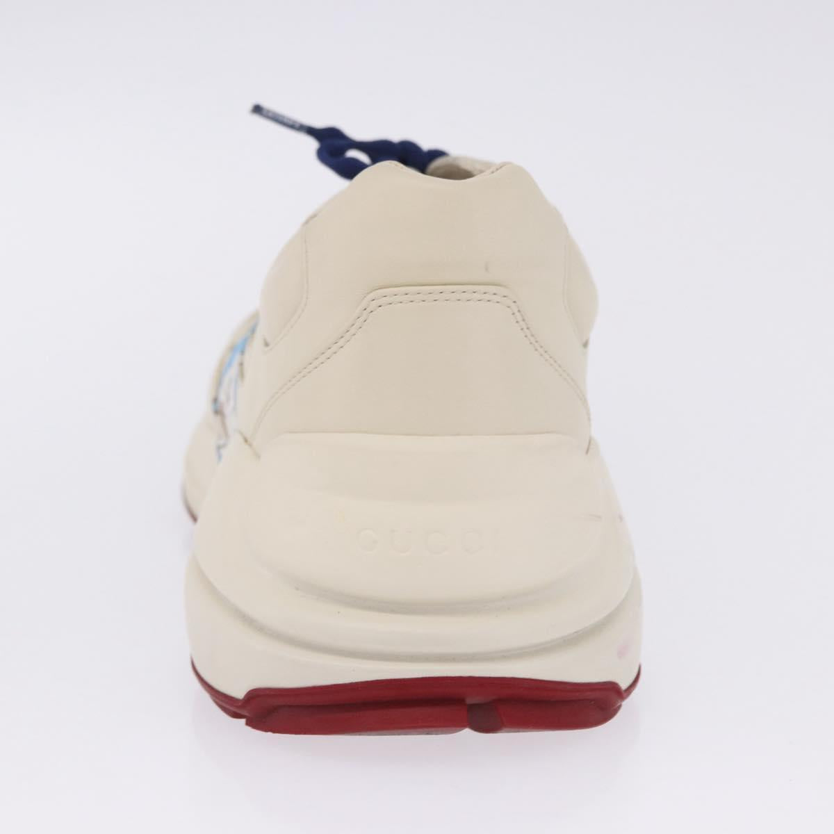GUCCI Doraemon Sneakers Leather White Blue 655025 Auth ar14148
