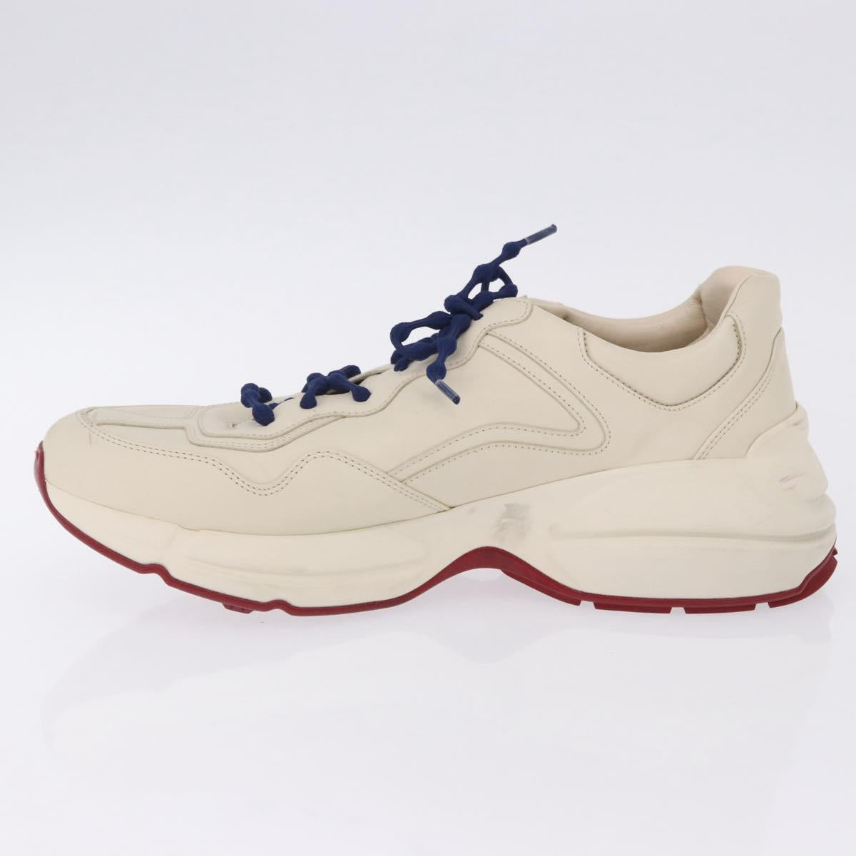 GUCCI Doraemon Sneakers Leather White Blue 655025 Auth ar14148