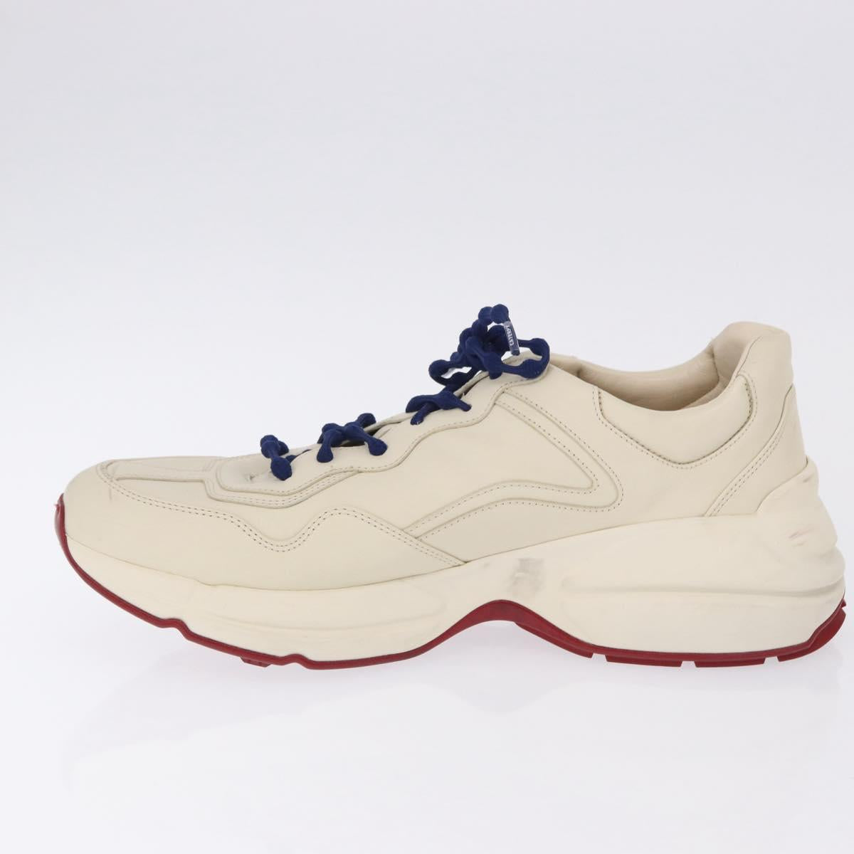 GUCCI Doraemon Sneakers Leather White Blue 655025 Auth ar14148M