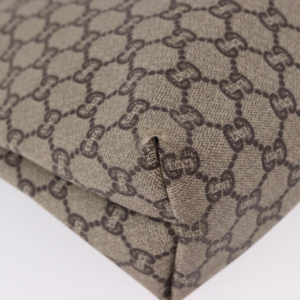 GUCCI GG Plus Supreme Web Sherry Line Tote Bag PVC Beige Gold Auth ar14150