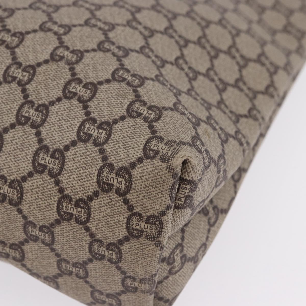 GUCCI GG Plus Supreme Web Sherry Line Tote Bag PVC Beige Gold Auth ar14150