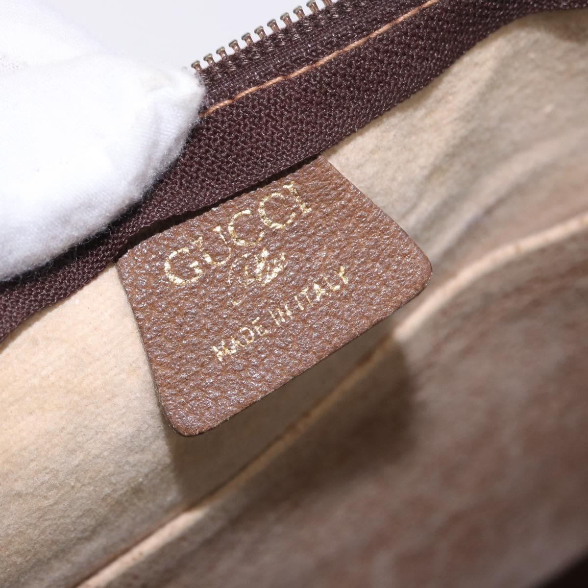 GUCCI GG Plus Supreme Web Sherry Line Tote Bag PVC Beige Gold Auth ar14150