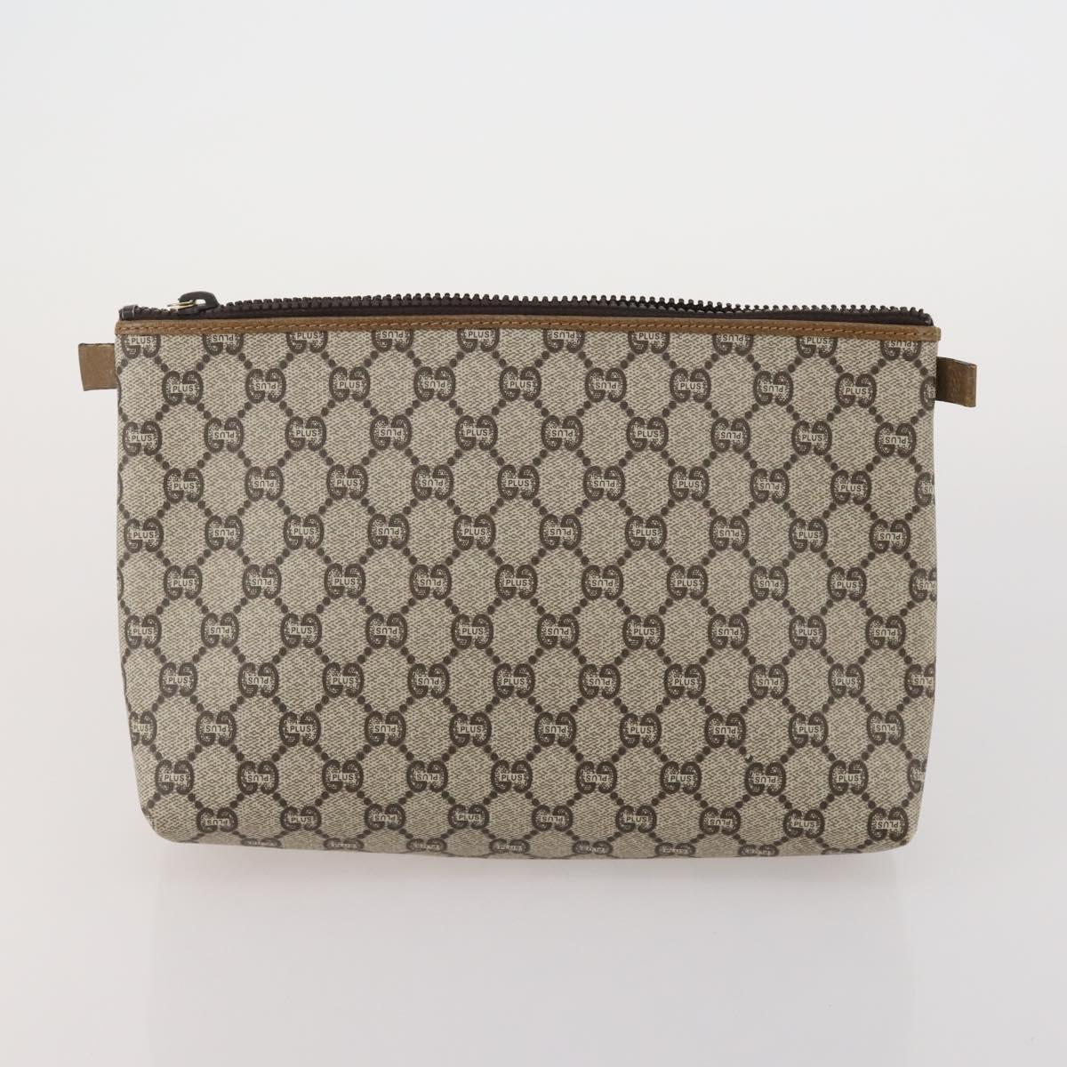 GUCCI GG Plus Supreme Web Sherry Line Hand Bag PVC 3 Set Beige Auth ar14151