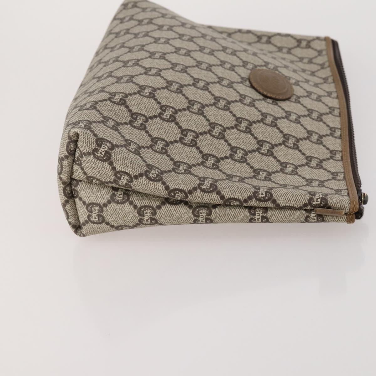 GUCCI GG Plus Supreme Web Sherry Line Hand Bag PVC 3 Set Beige Auth ar14151
