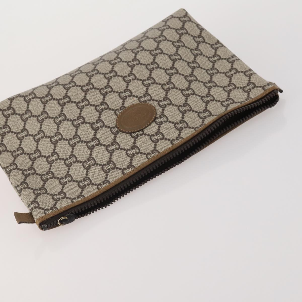 GUCCI GG Plus Supreme Web Sherry Line Hand Bag PVC 3 Set Beige Auth ar14151
