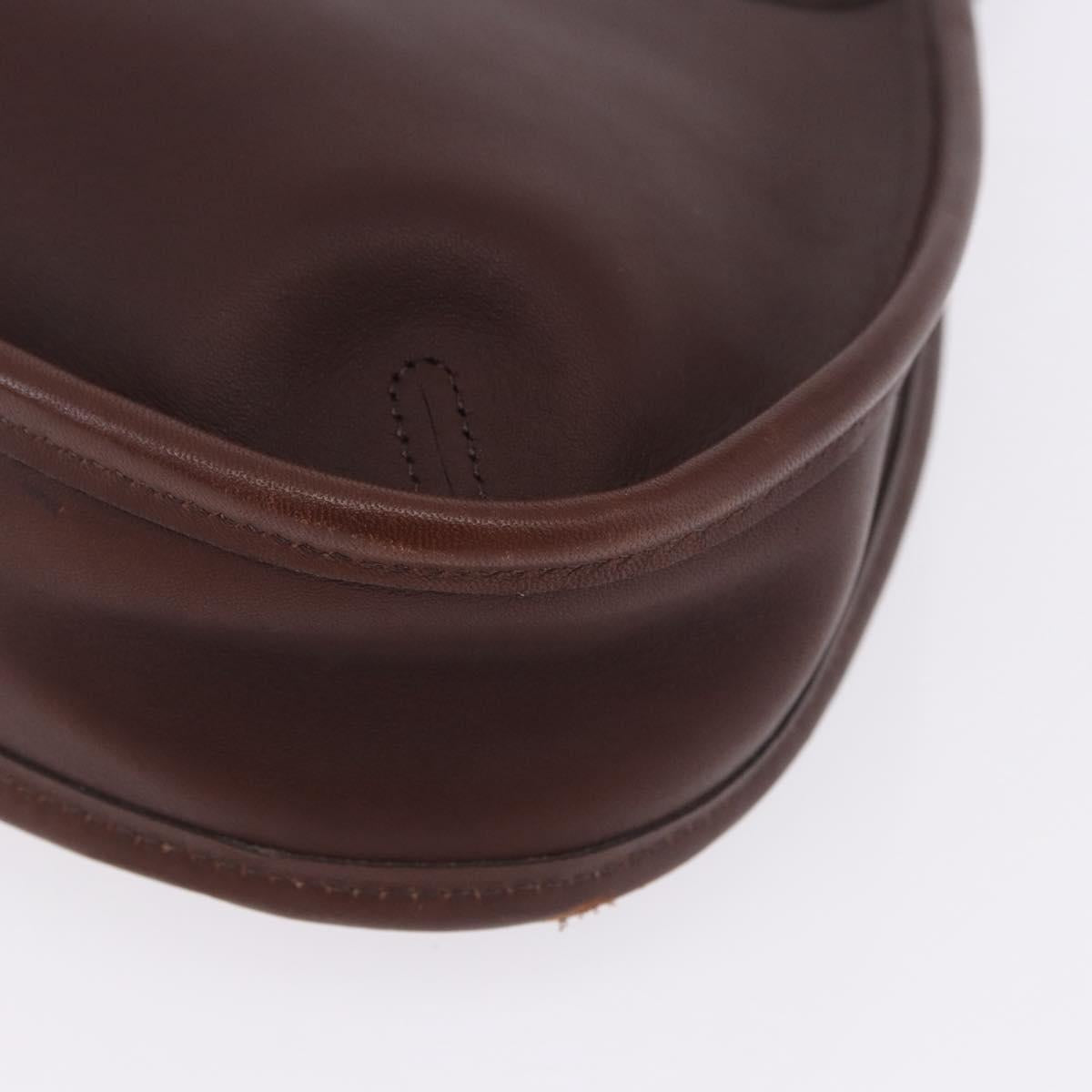 Coach Hand Bag Leather Brown Gold Auth ar14152A