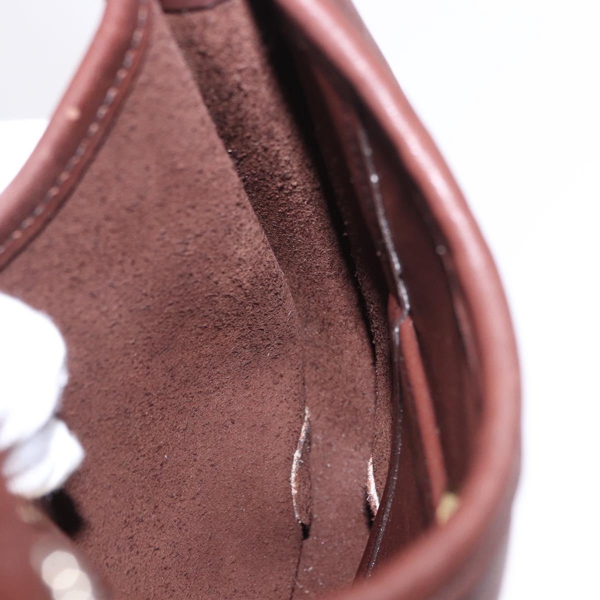Coach Hand Bag Leather Brown Gold Auth ar14152A