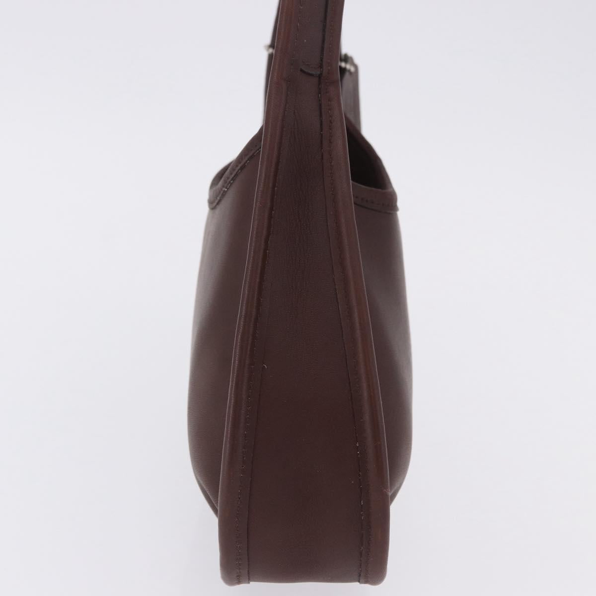 Coach Hand Bag Leather Brown Gold Auth ar14152A