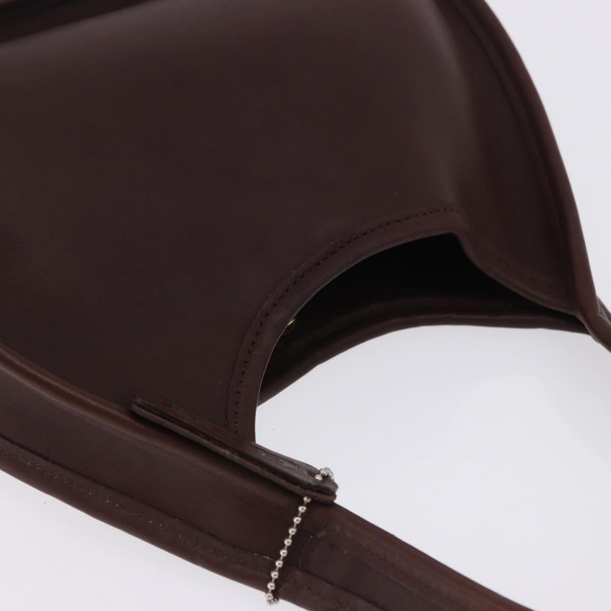Coach Hand Bag Leather Brown Gold Auth ar14152A