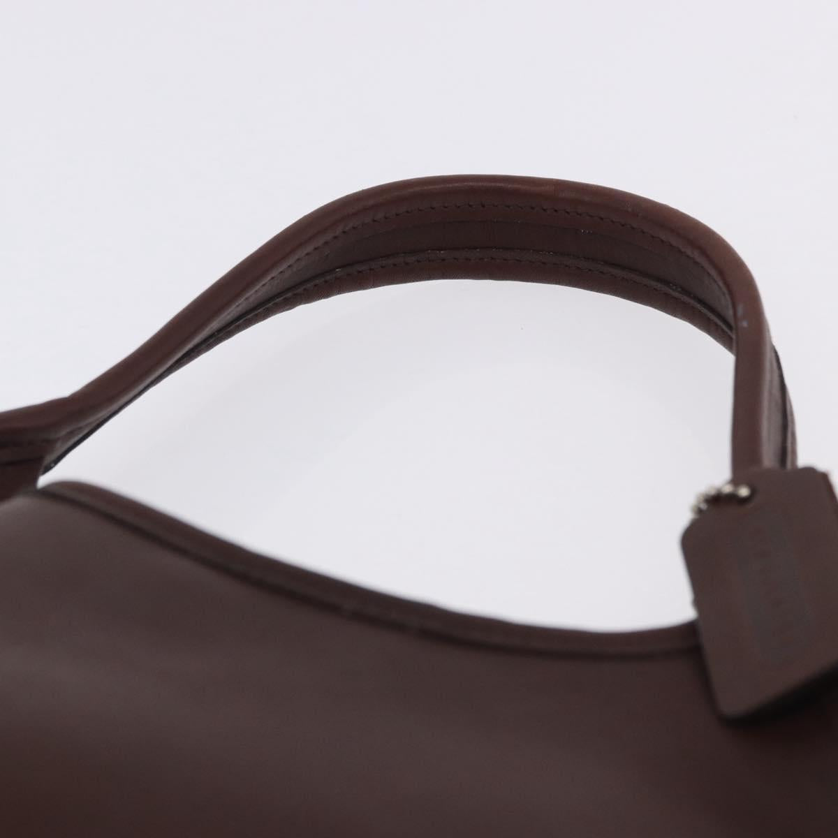 Coach Hand Bag Leather Brown Gold Auth ar14152A