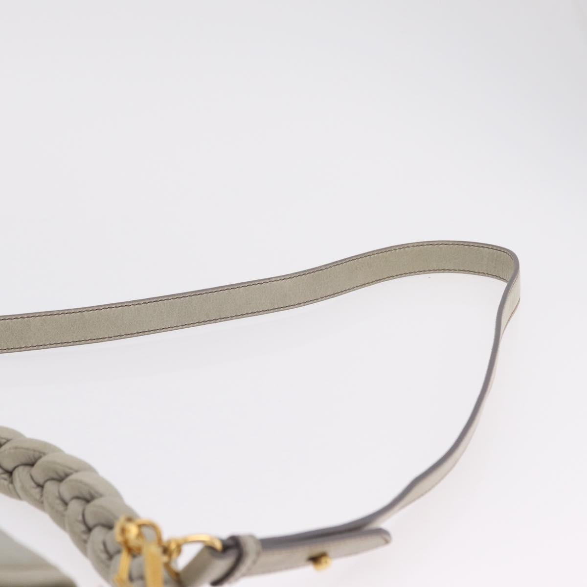 Miu Miu Matelasse Hand Bag Leather 2way Gray Gold Tone Auth ar14167V