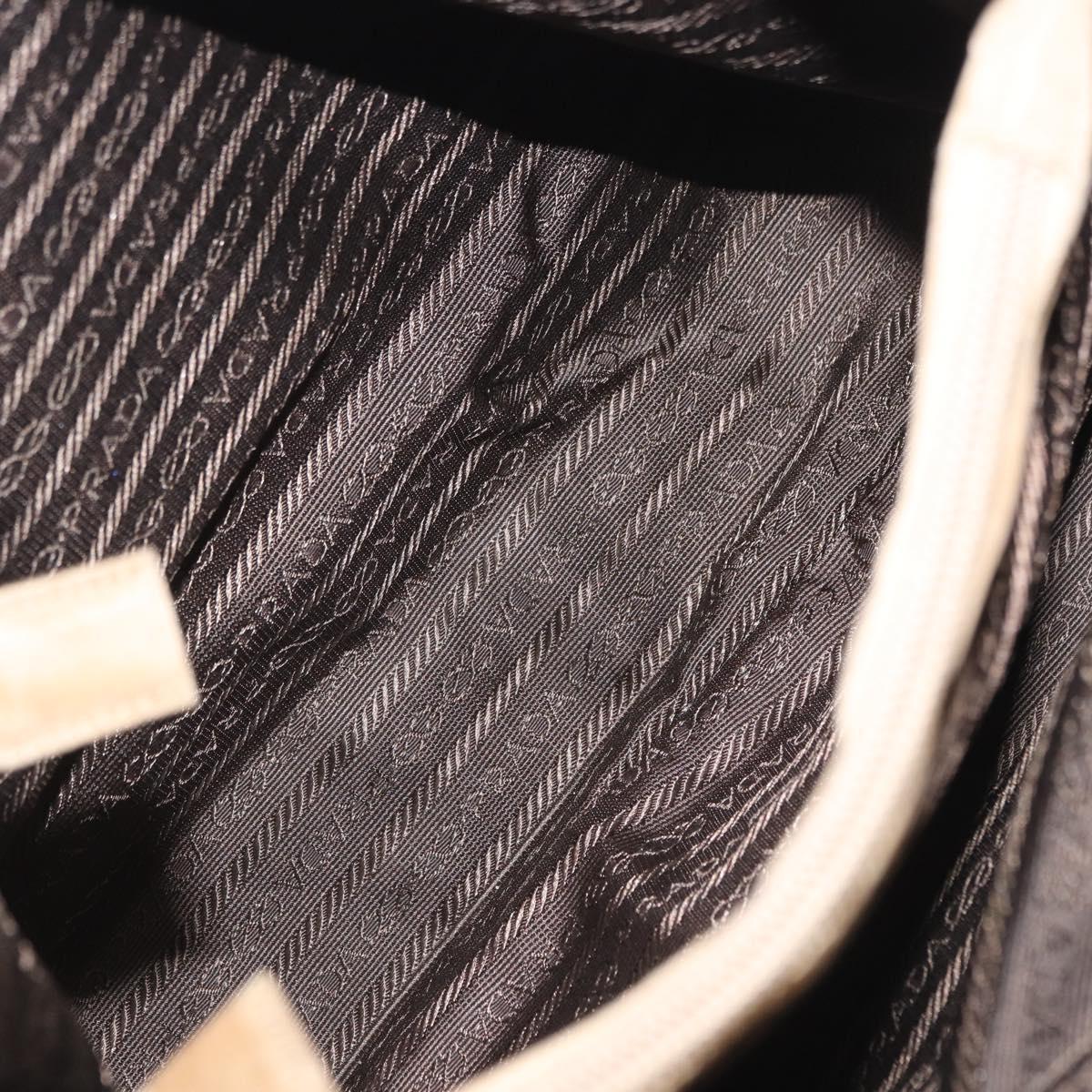 PRADA Hand Bag Nylon Beige Auth ar14168