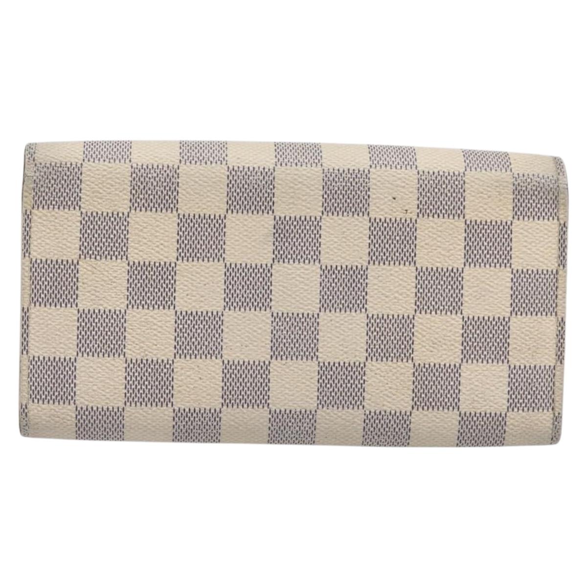 LOUIS VUITTON Damier Azur Portefeuille Sarah Long Wallet N63208 LV Auth ar14170