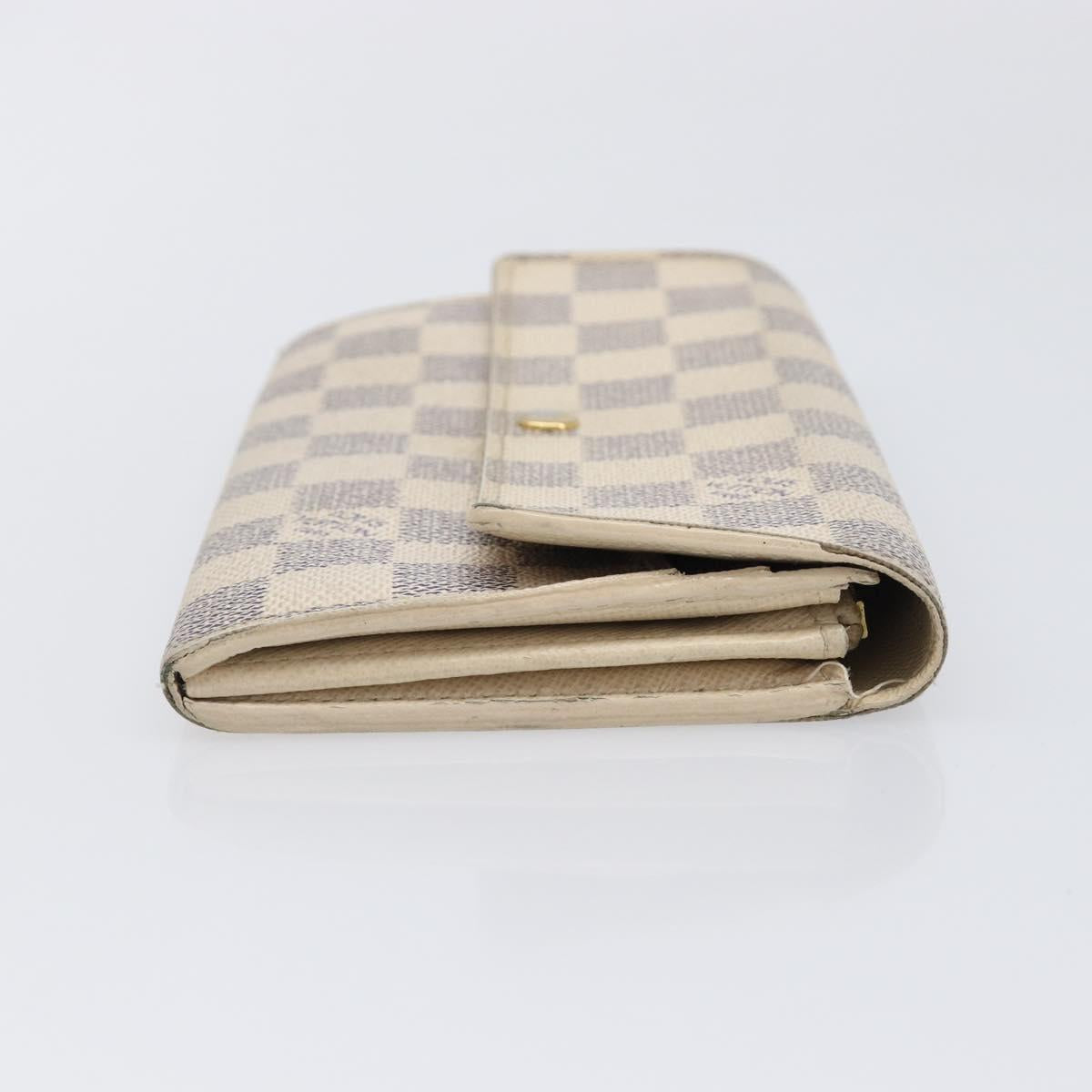 LOUIS VUITTON Damier Azur Portefeuille Sarah Long Wallet N63208 LV Auth ar14170