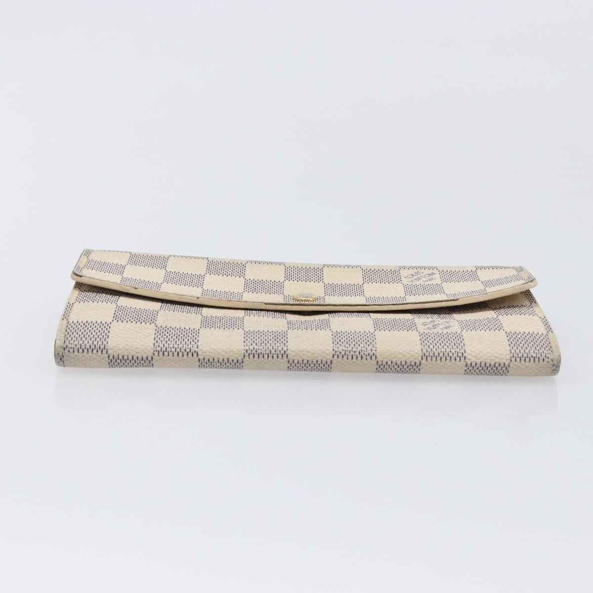 LOUIS VUITTON Damier Azur Portefeuille Sarah Long Wallet N63208 LV Auth ar14170