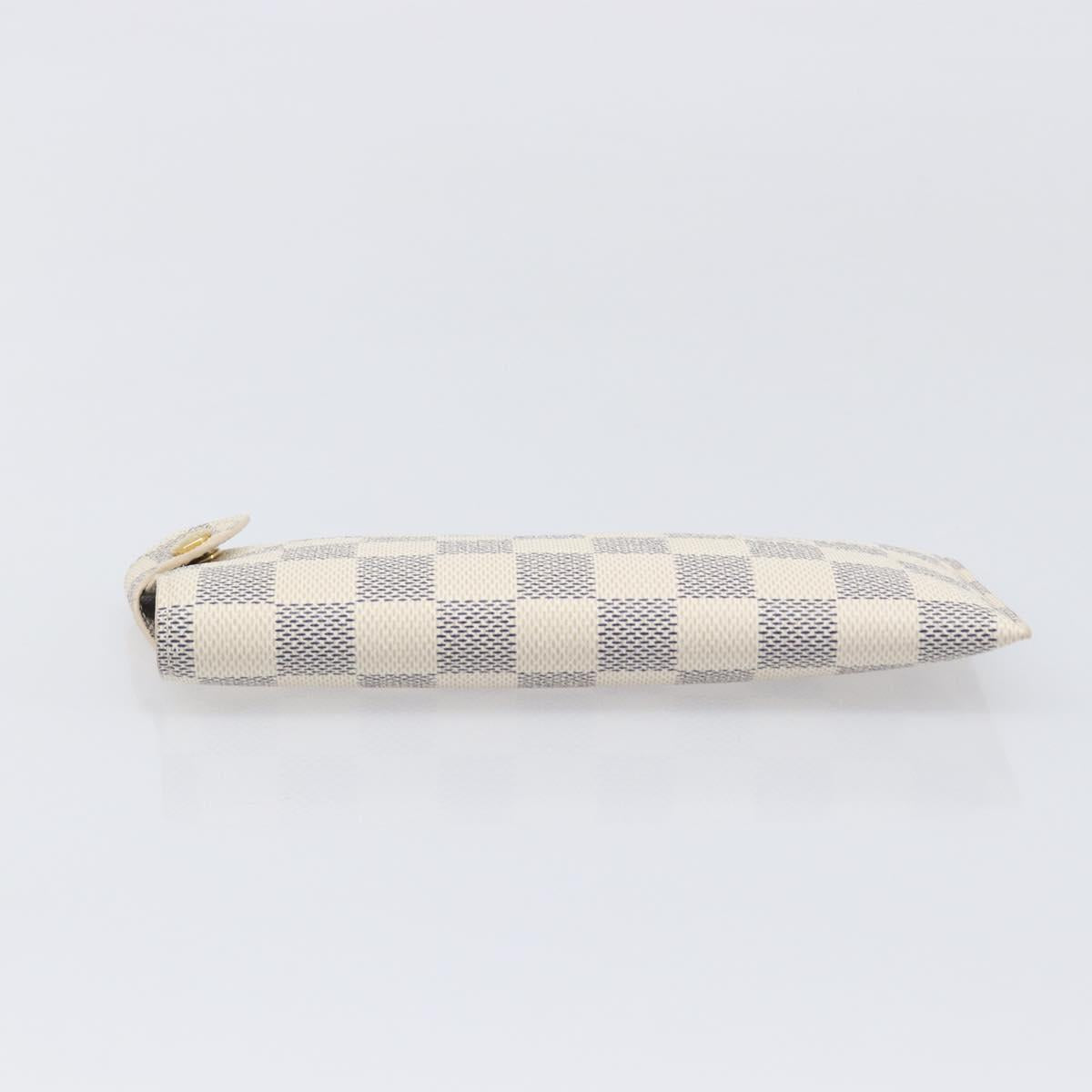 LOUIS VUITTON Damier Azur Etui lunet MM Glasses Case N60025 LV Auth ar14172V