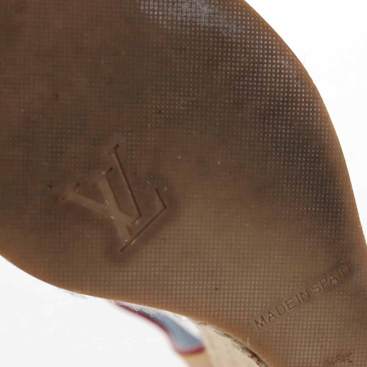 LOUIS VUITTON Monogram Denim Espadrille Sandals Blue LV Auth ar14173V