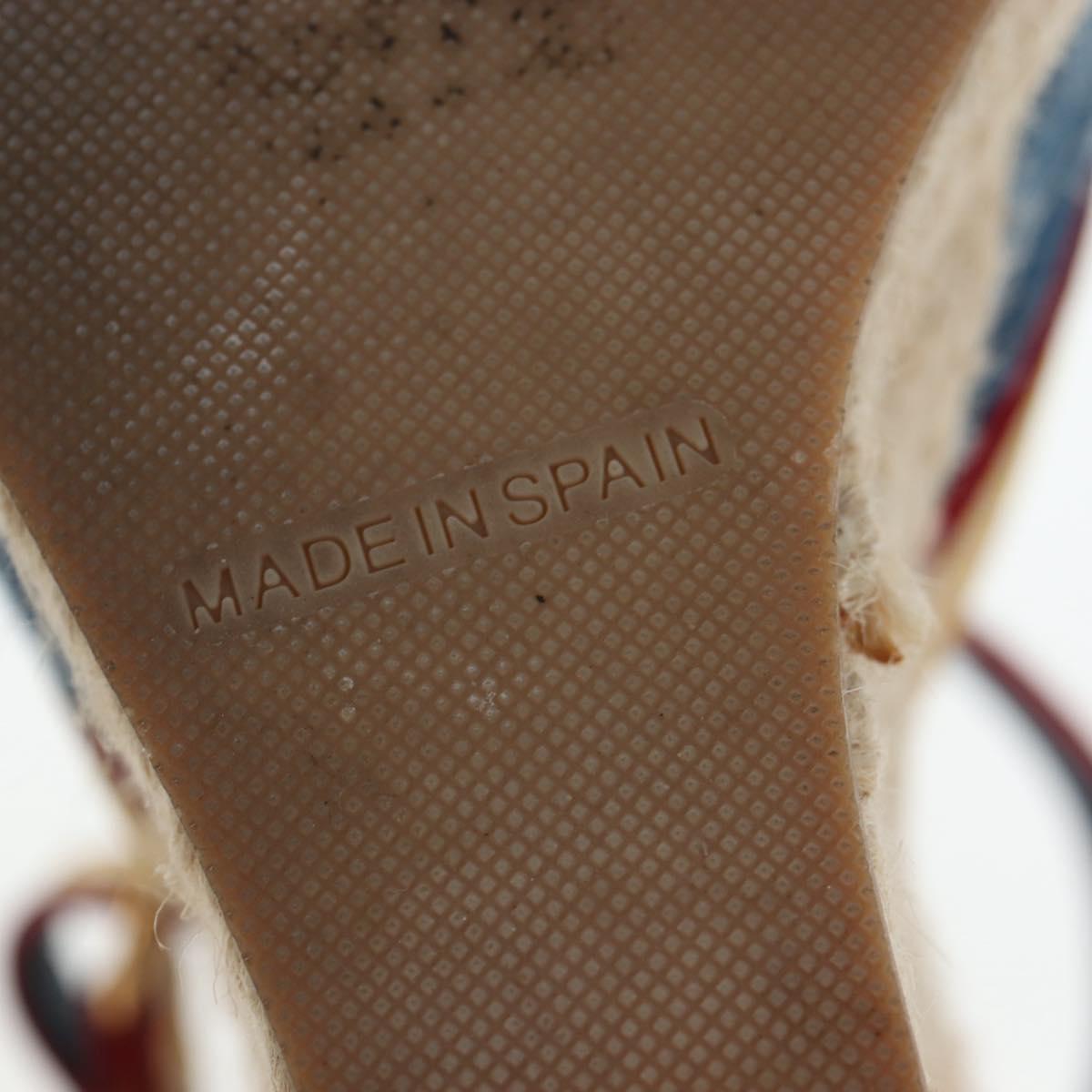 LOUIS VUITTON Monogram Denim Espadrille Sandals Blue LV Auth ar14173V
