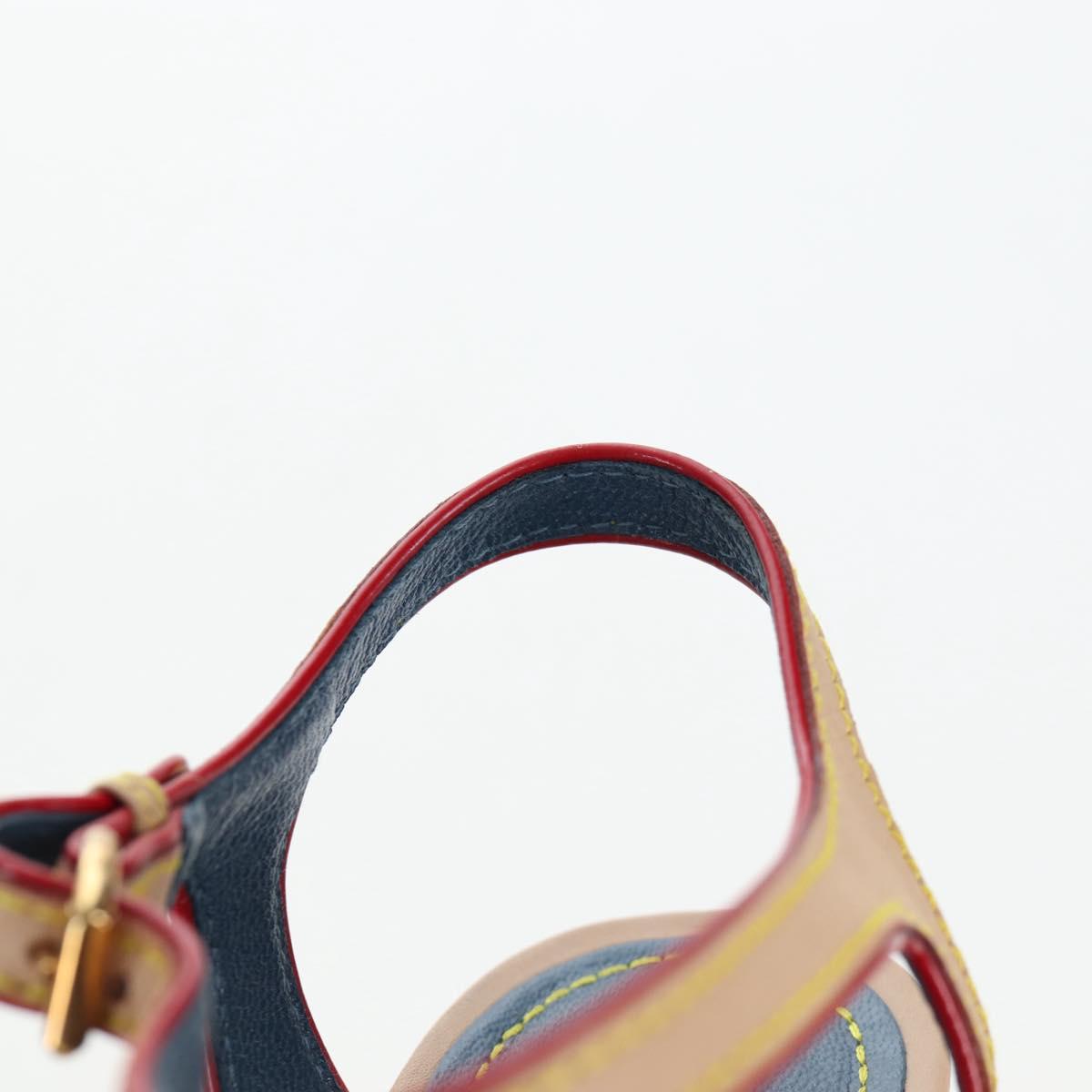 LOUIS VUITTON Monogram Denim Espadrille Sandals Blue LV Auth ar14173V