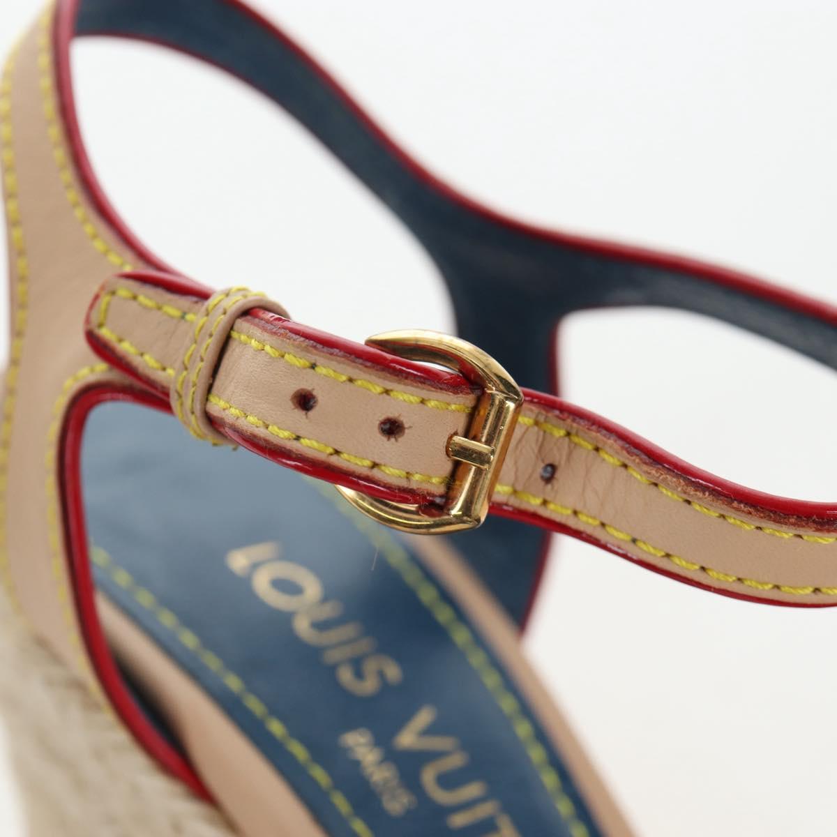 LOUIS VUITTON Monogram Denim Espadrille Sandals Blue LV Auth ar14173V