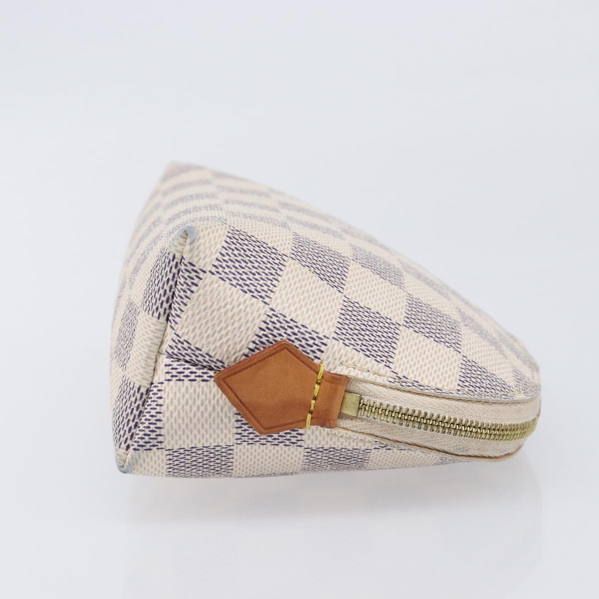 LOUIS VUITTON Damier Azur Pochette Cosmetic PM Pouch N60024 LV Auth ar14175A