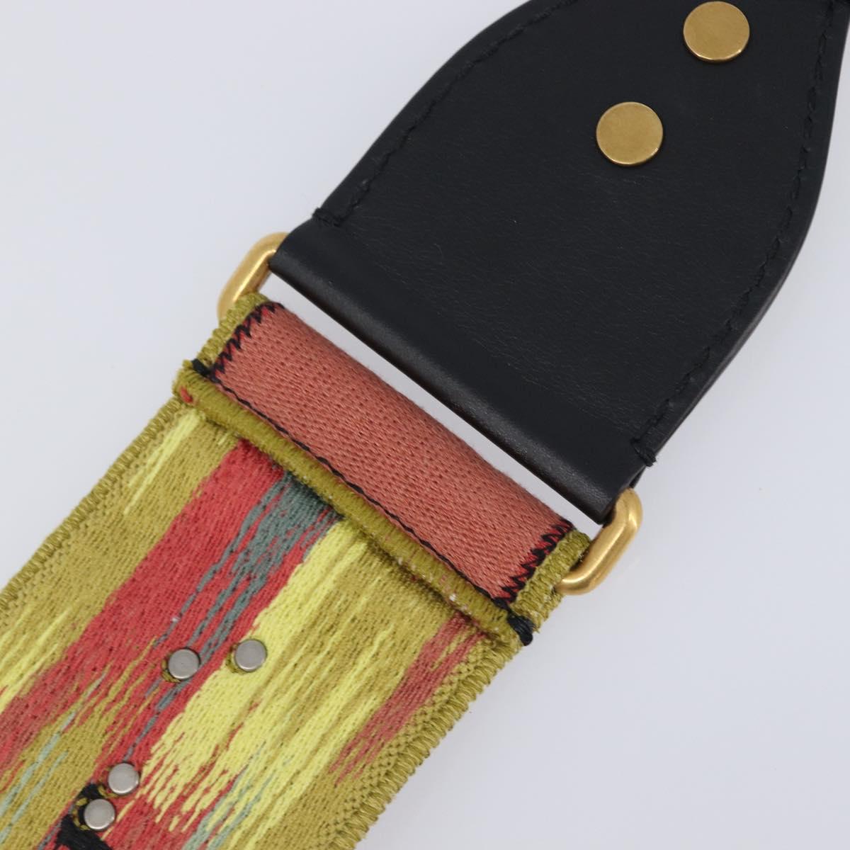 Christian Dior Shoulder Strap Canvas Multicolor Gold Tone Auth ar14181V