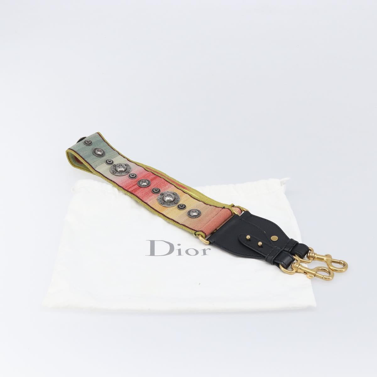 Christian Dior Shoulder Strap Canvas Multicolor Gold Tone Auth ar14181V